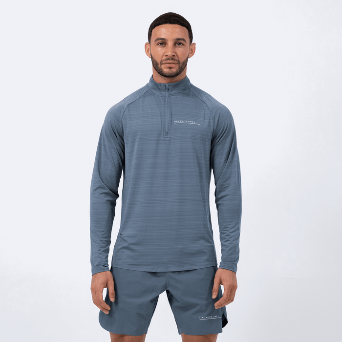 Men's Comet Blue 1/4 Zip Jacket - Bascora