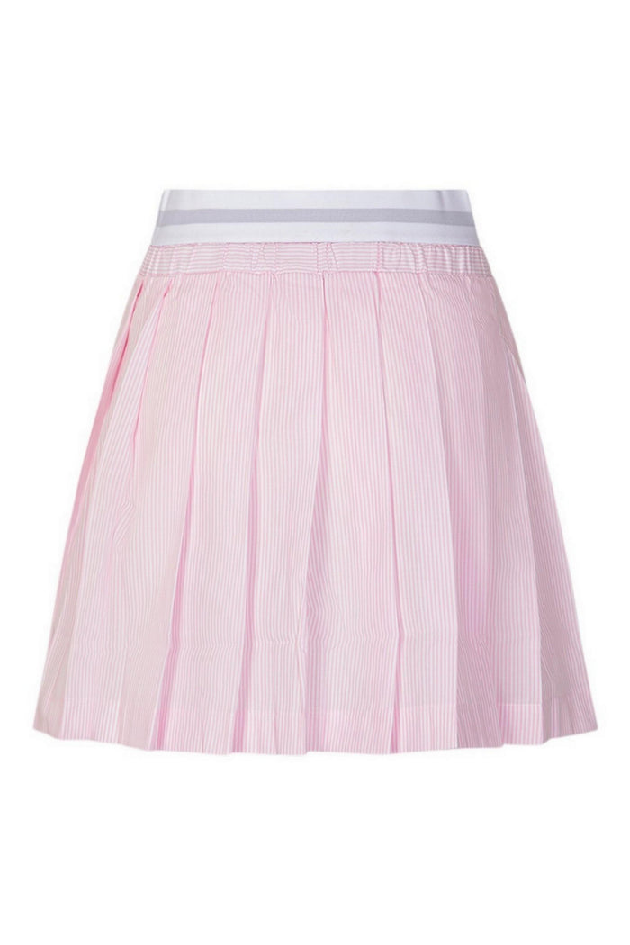 minigonna donna a righe rosa/ bianco