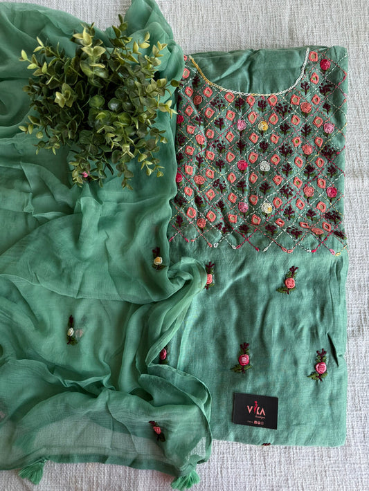 Mirror emb salwar suit material