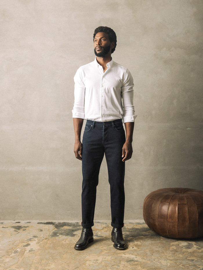 Modelshot / Blue Black Denim / Detail