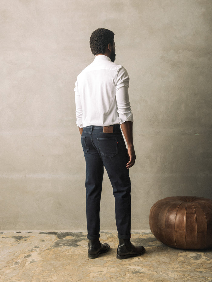 Modelshot / Blue Black Denim / Detail