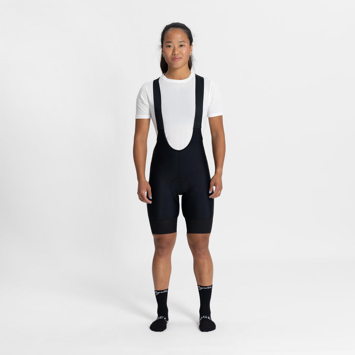 Rogelli Power korte fietsbroek dames zwart gedragen totaalshot.