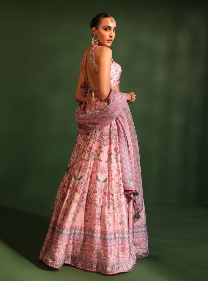 Mulmul Organza Printed Jhanak Pink Dupatta