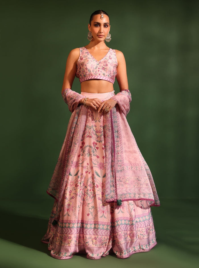 Mulmul Organza Printed Jhanak Pink Dupatta