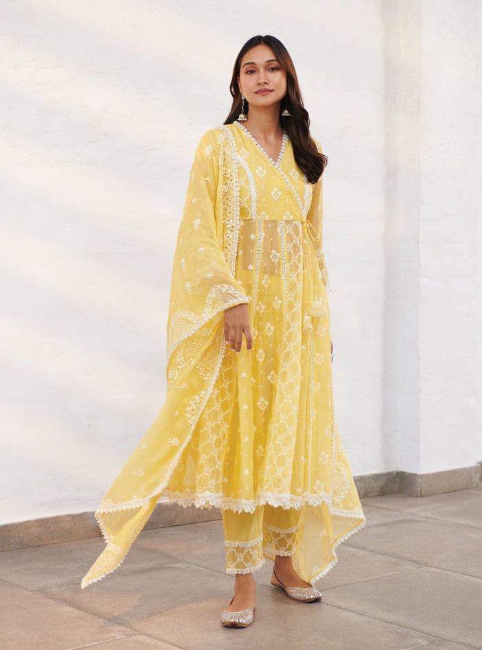 Mulmul Organza Rutland Yellow Dupatta