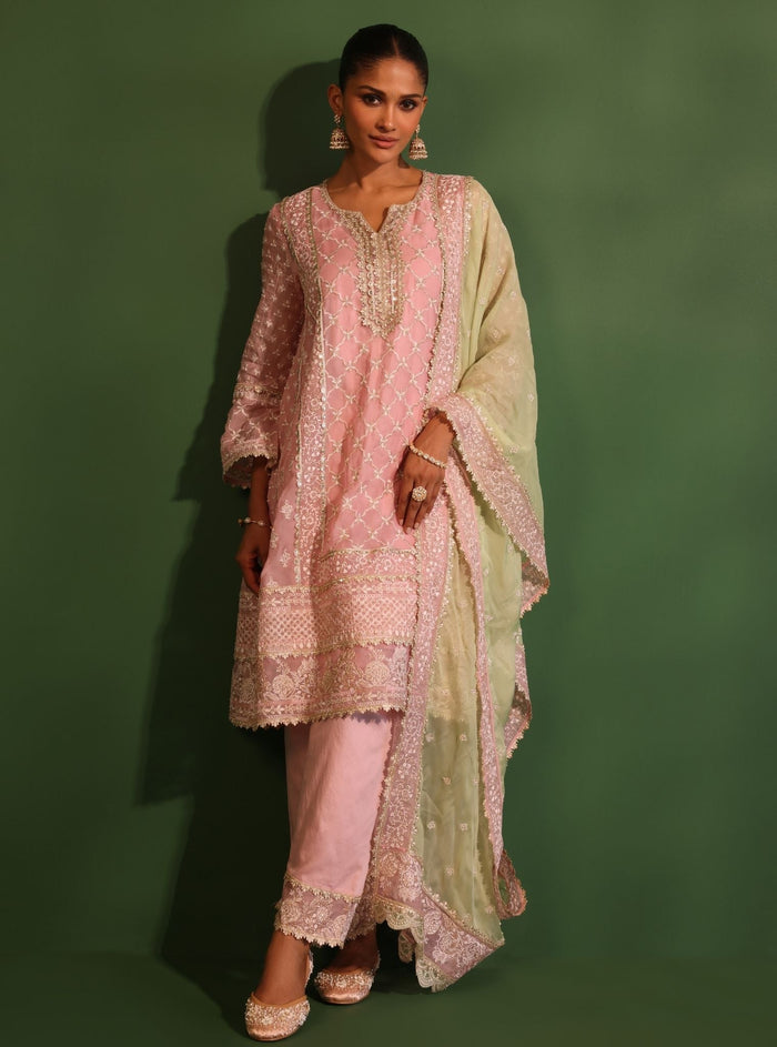 Mulmul Organza Suhana Green Dupatta