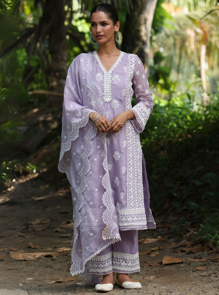 Mulmul Organza Tisya Lavneder Dupatta