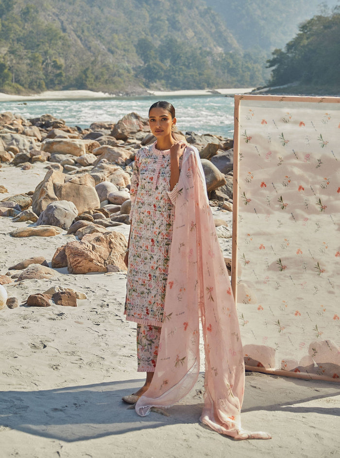 Mulmul Supima Cotton Rafaela Pink Kurta