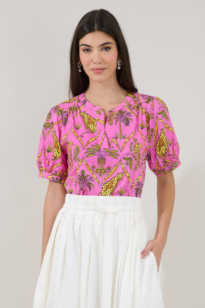 Neli Split Neck Top Pantheress