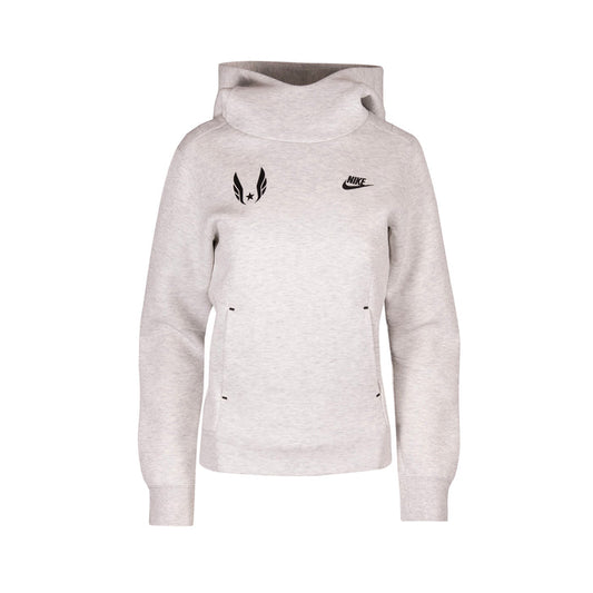 Gray hoodie with Nike logo on a white background