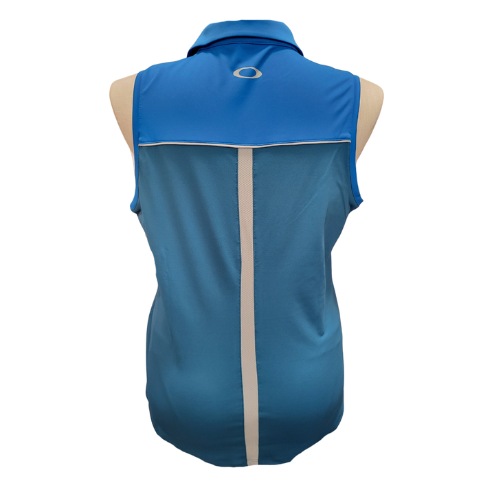 Oakley 2 Tone Blue Sleeveless Women's Golf Polo Size XL MSP$65