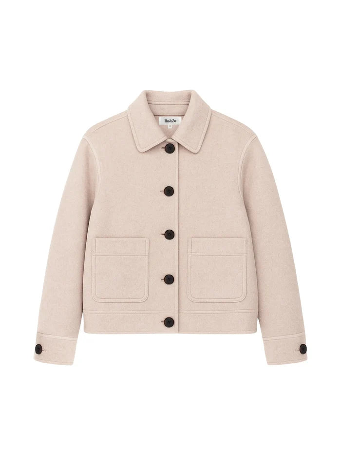 Oatmeal Wool Blend Double Faced Jacket