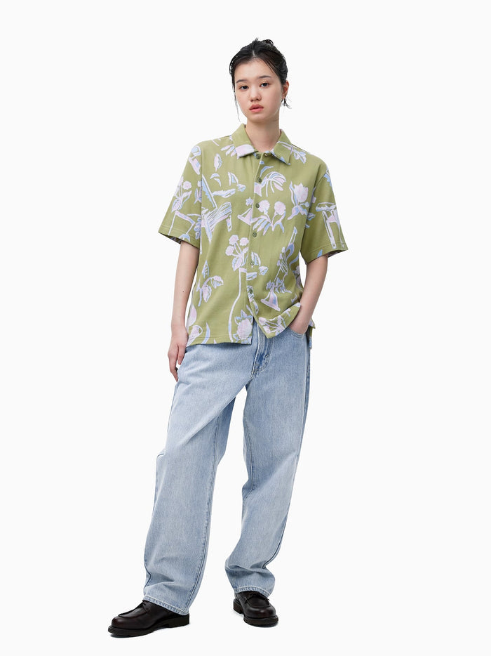 Object Jacquard Button Up Top