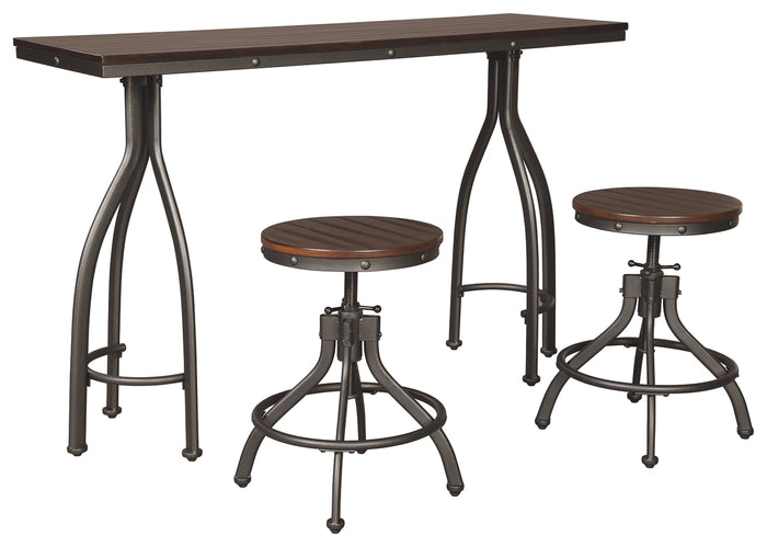 Odium D284-113 Rustic Brown RECT DRM Counter TBL Set3CN