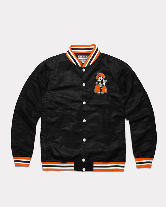 Oklahoma State Cowboys Black Varsity Jacket Front