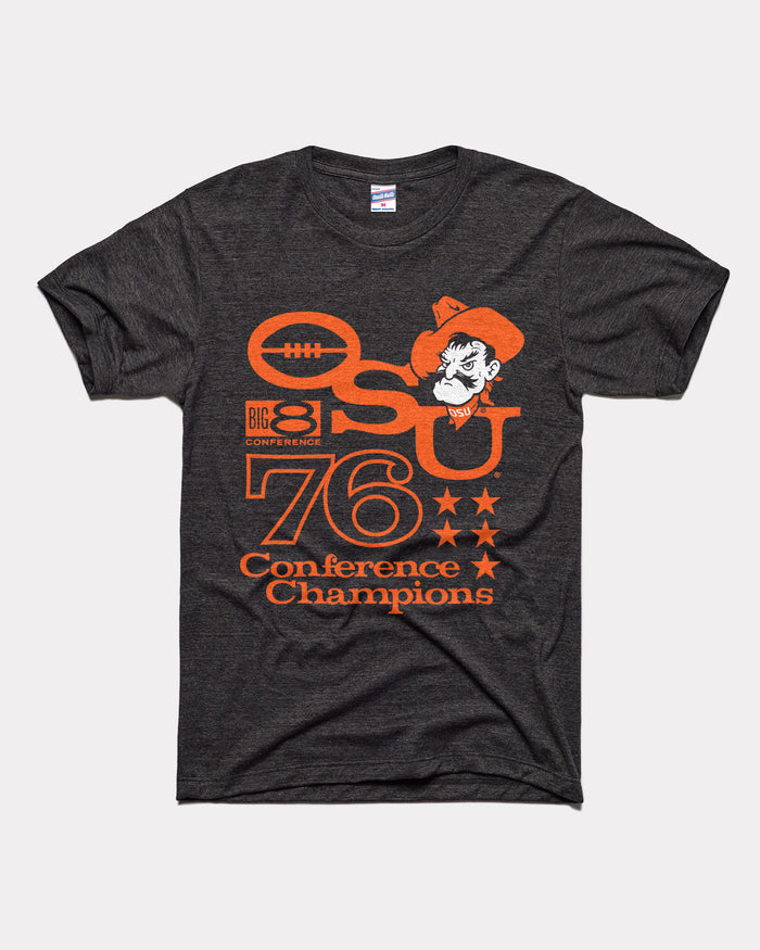 Black Oklahoma State Cowboys Football 1976 Big 8 Champions Vintage T-Shirt