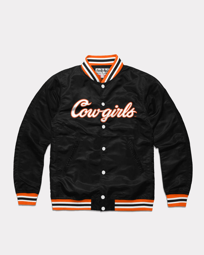 OSU Cowgirls Script Black Vintage Varsity Jacket
