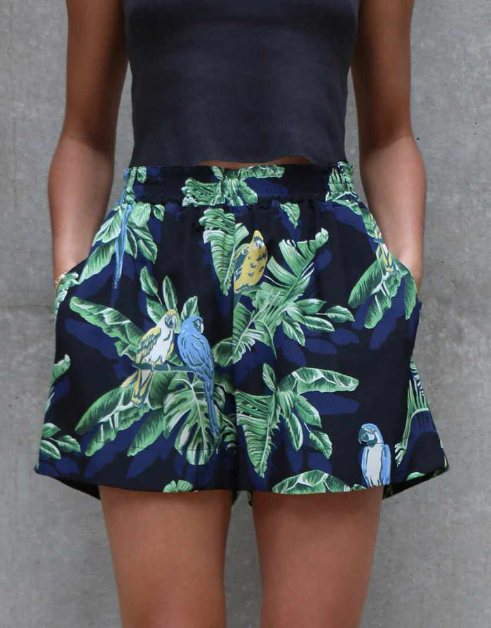 Painted Palm Viscose Bailee Shorts Dressmaking Kit, Tessuti