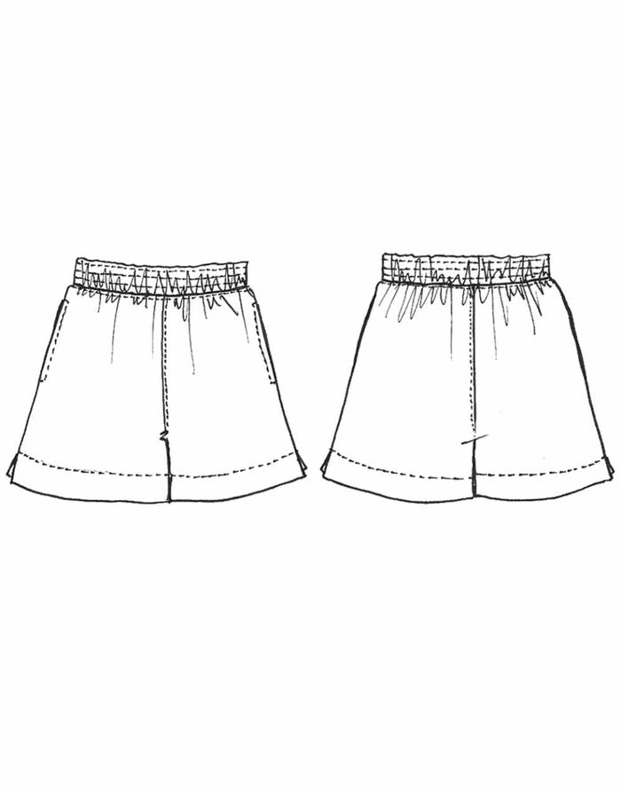 Painted Palm Viscose Bailee Shorts Dressmaking Kit, Tessuti