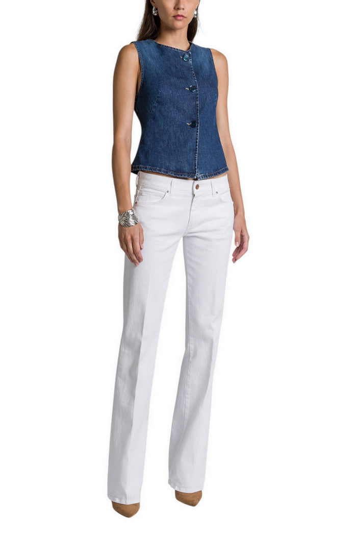 pantalone donna a zampa bianco