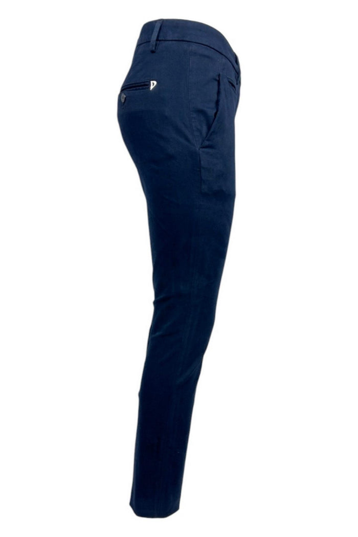 Pantalone donna blu in gabardina