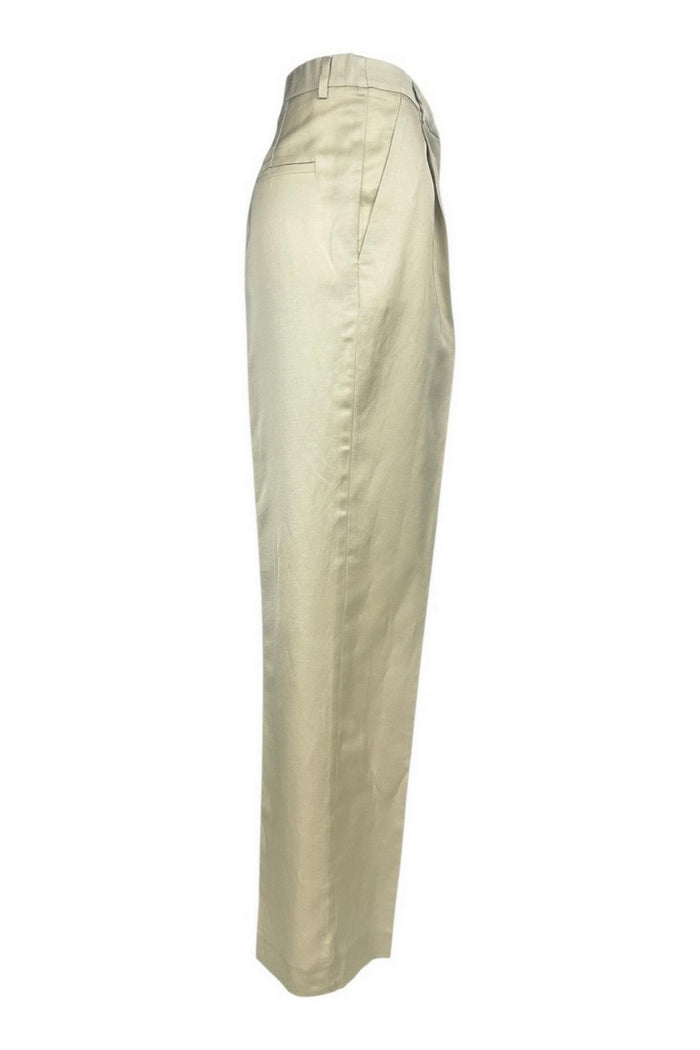 pantalone donna con pinces avorio
