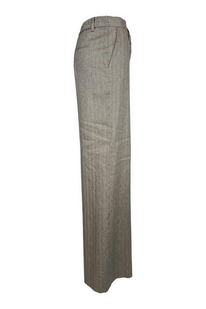 pantalone donna fantasia resca tabacco e bianco