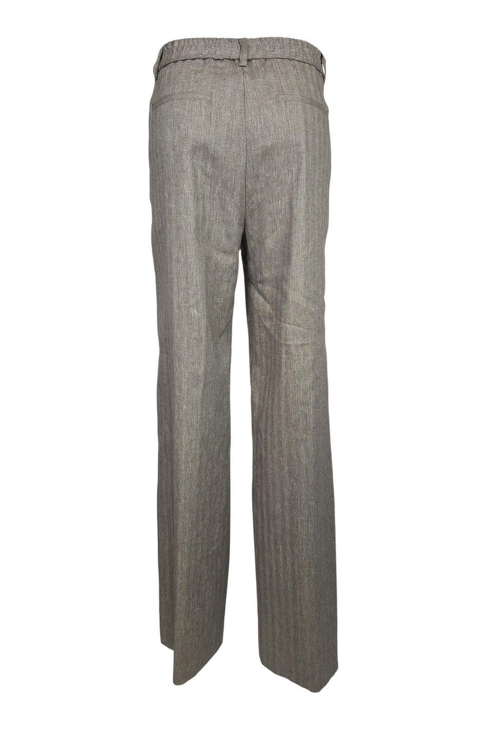 pantalone donna fantasia resca tabacco e bianco