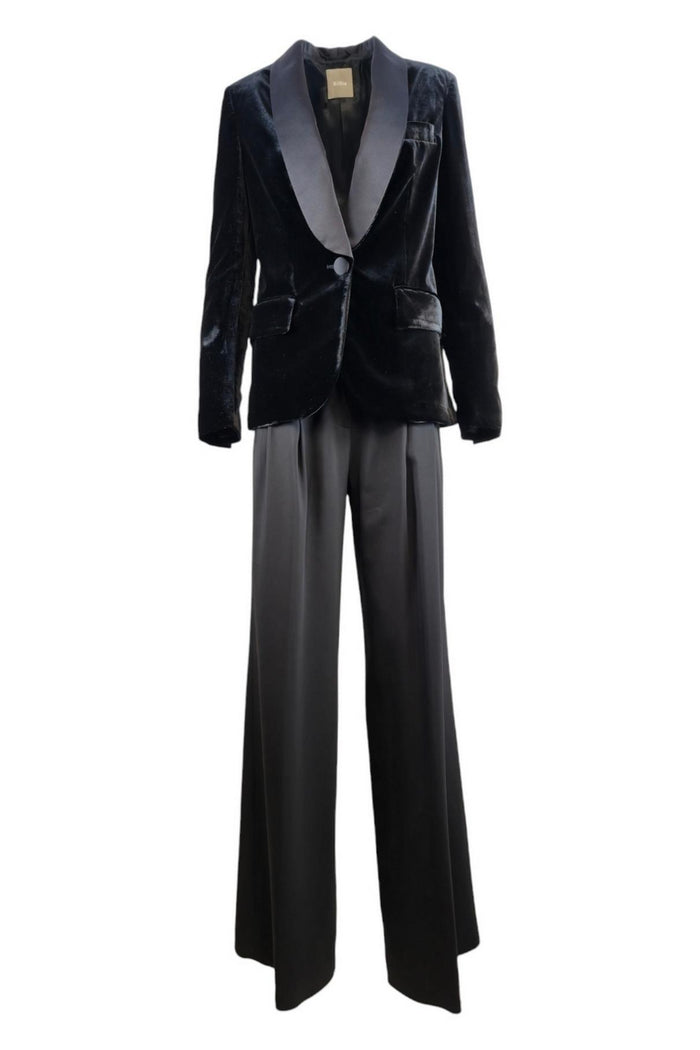 pantalone donna in cady nero