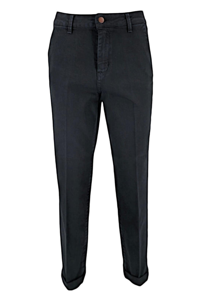 pantalone donna in cotone nero