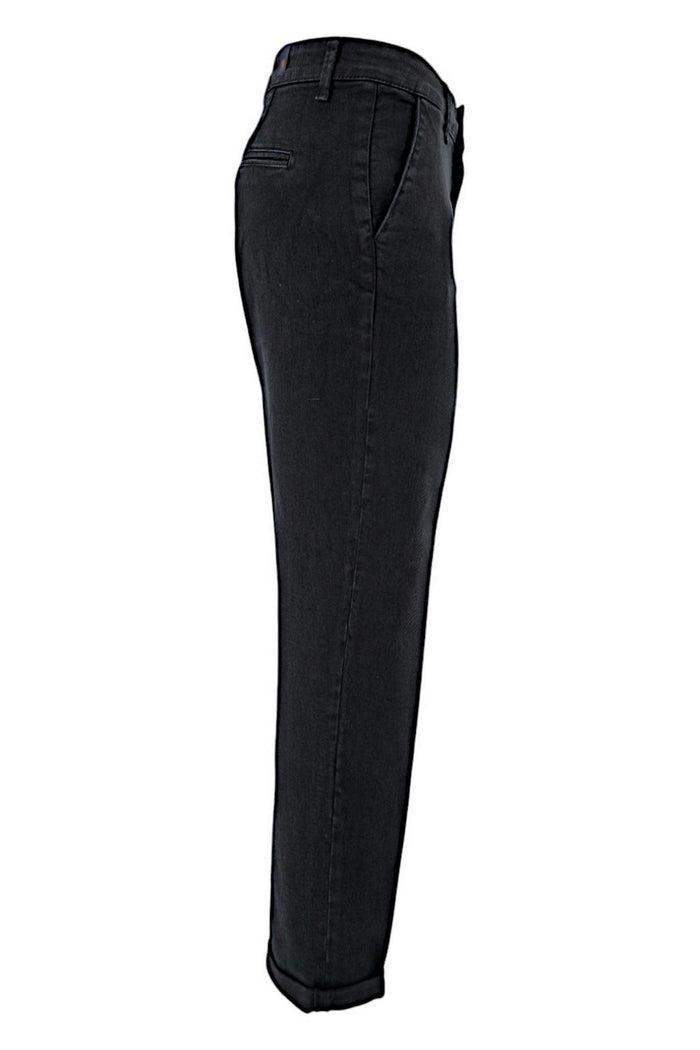 pantalone donna in cotone nero