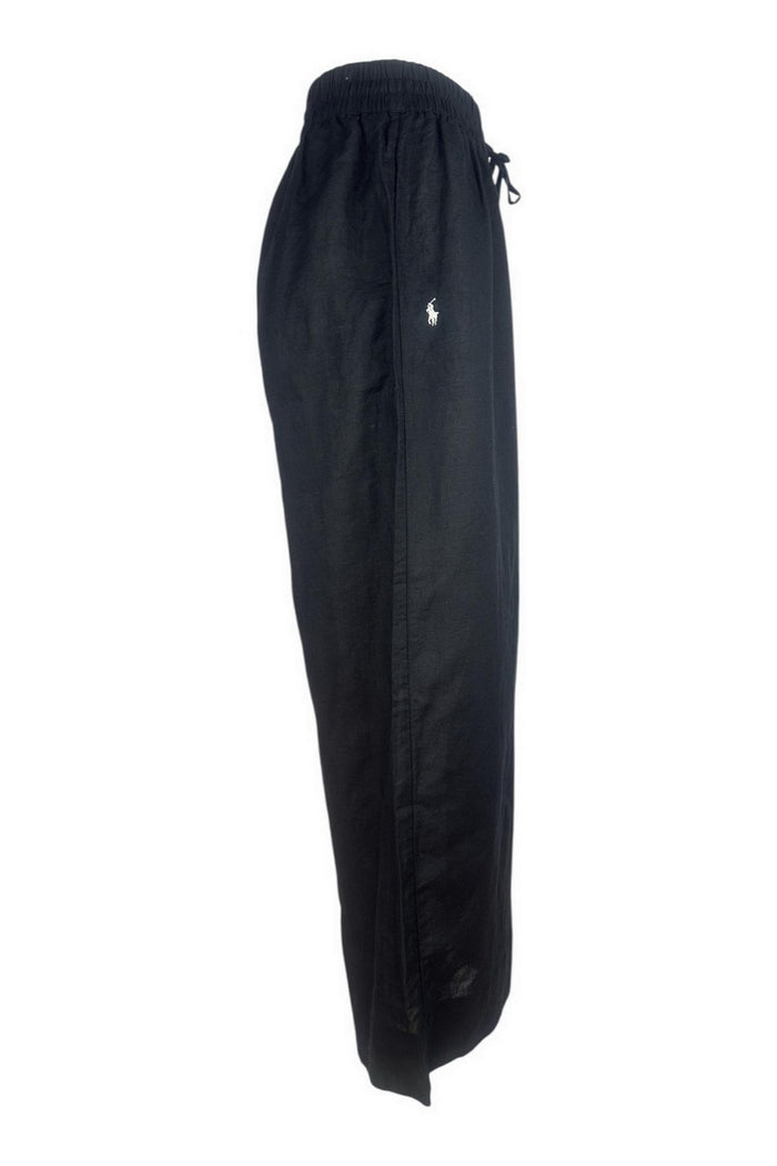pantalone donna in lino nero