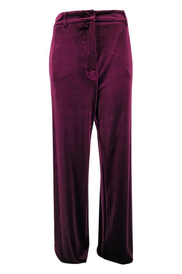 pantalone donna in velluto bordeau