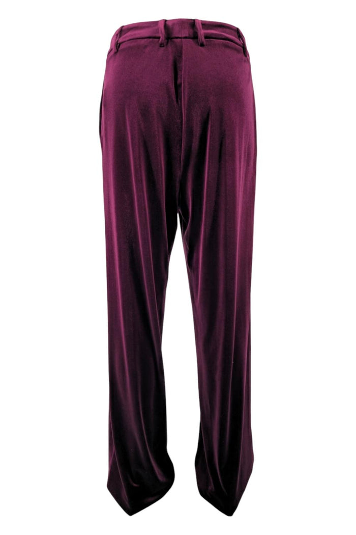 pantalone donna in velluto bordeau