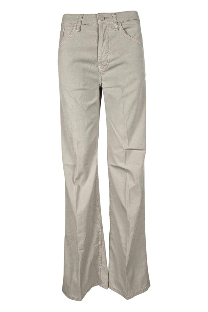 pantalone donna jacklyn in gabardina di cotone tortora