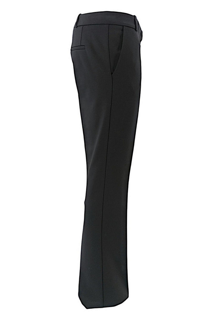 Pantalone donna modello a zampa in punto milano nero