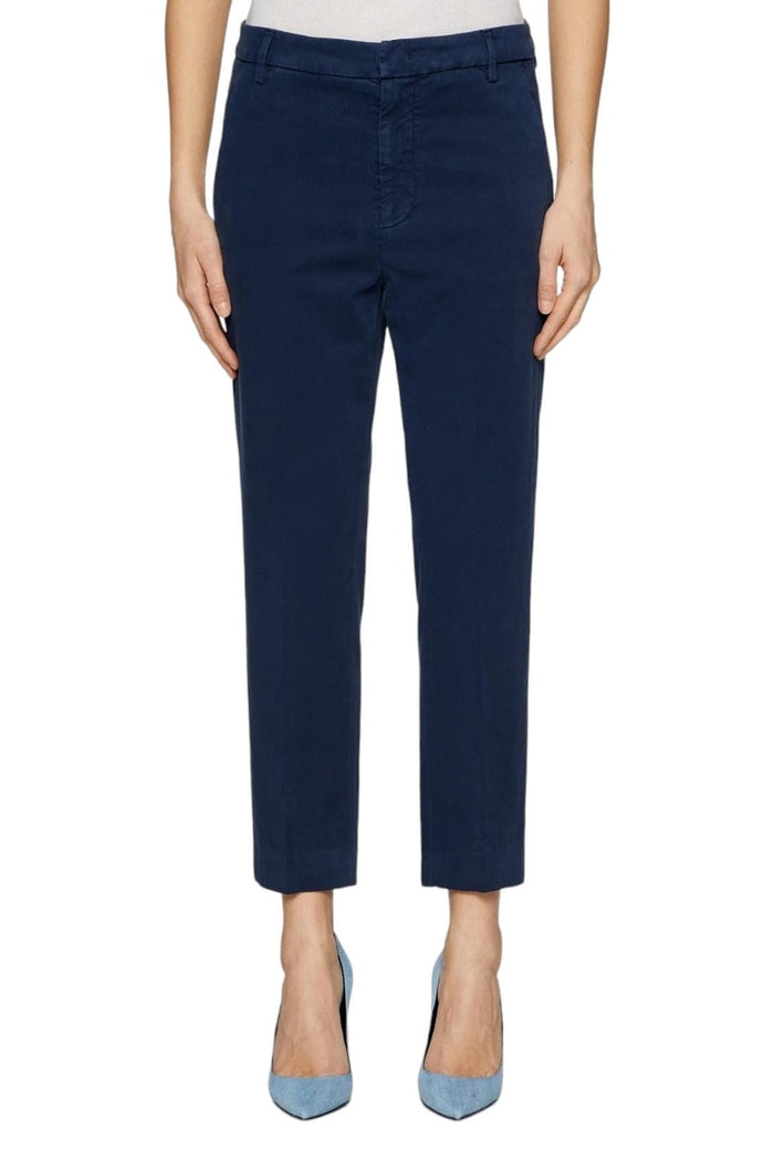 pantalone donna nima in gabardina blu