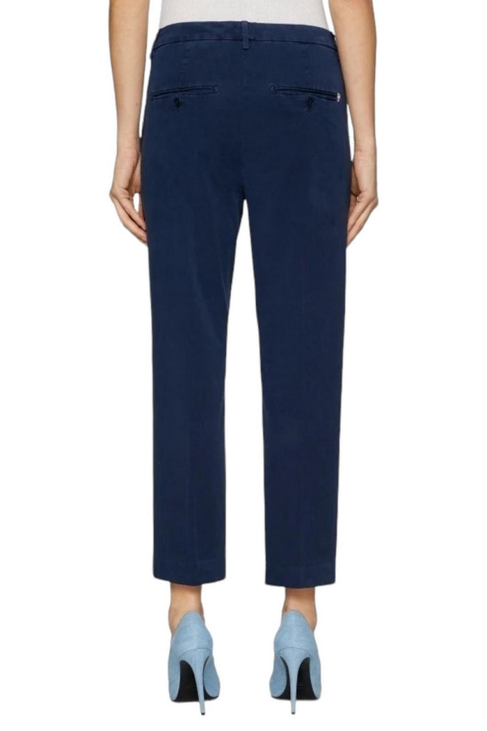 pantalone donna nima in gabardina blu