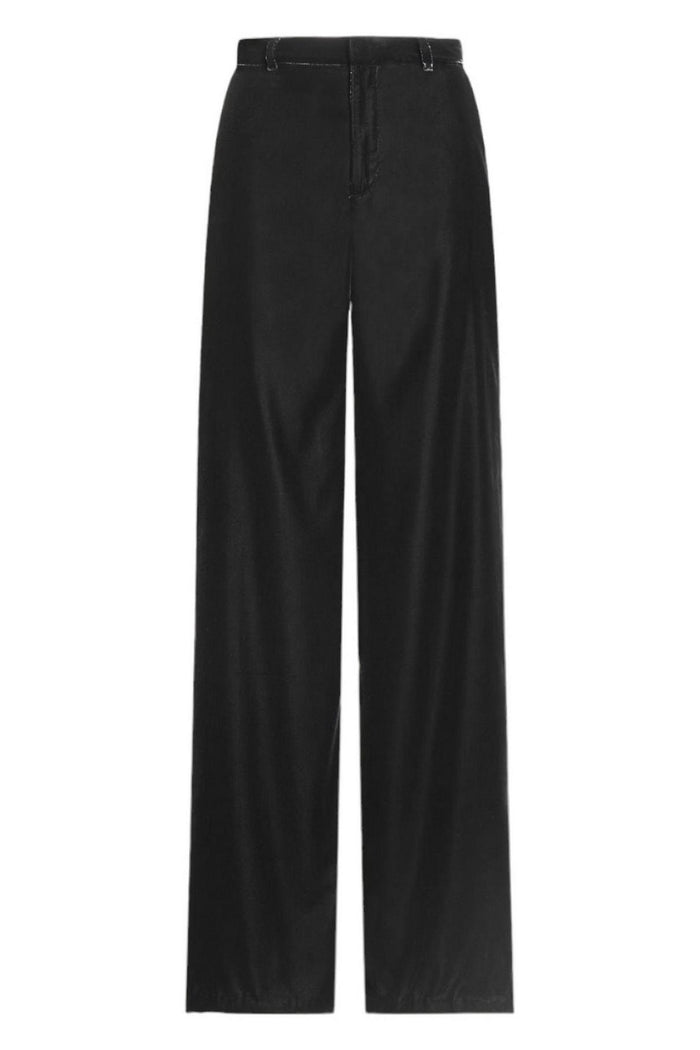 Pantalone donna palazzo in velluto nero