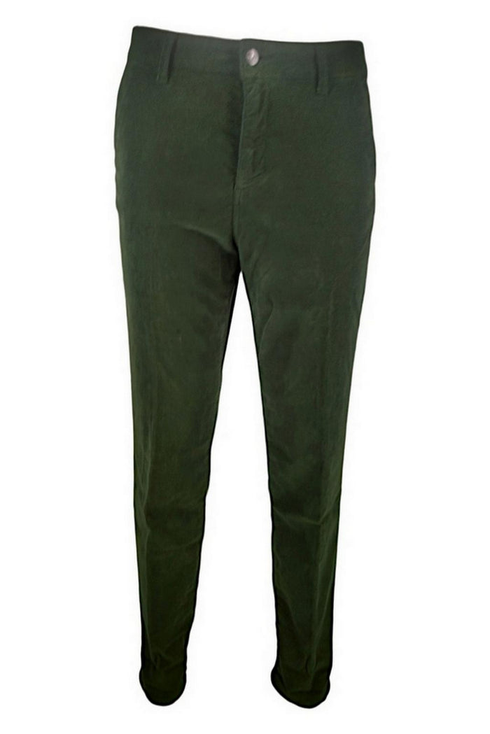 Pantalone donna verde tasca all'americana