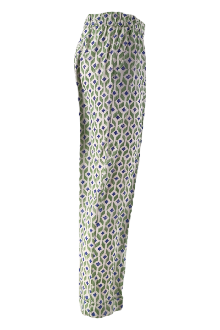 Pantalone Verde/bianco/viola
