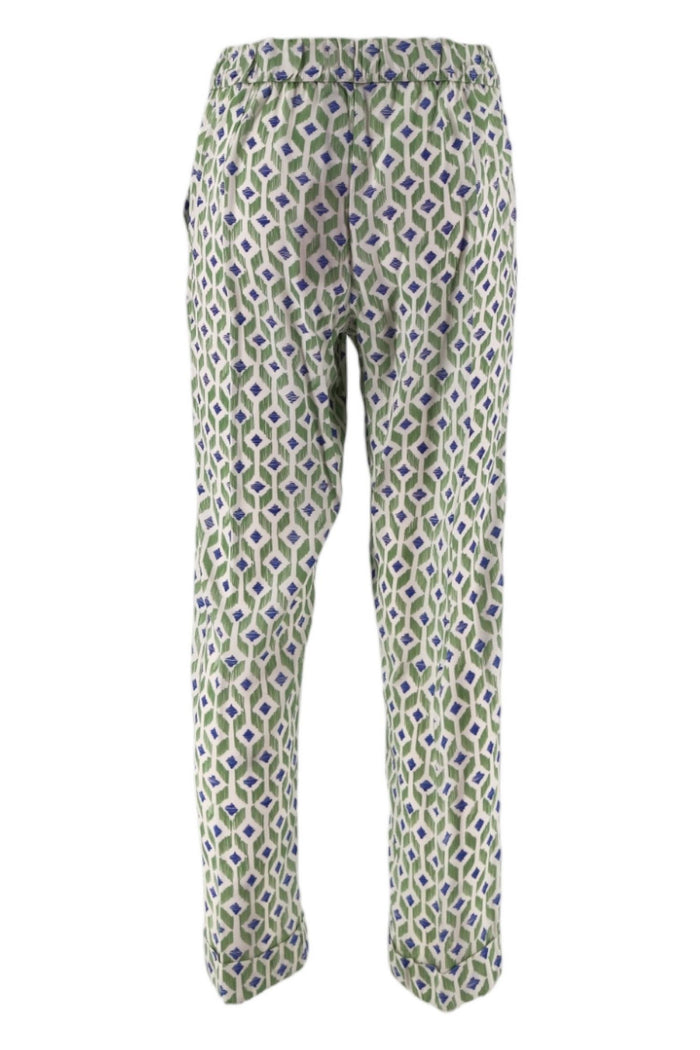 Pantalone Verde/bianco/viola