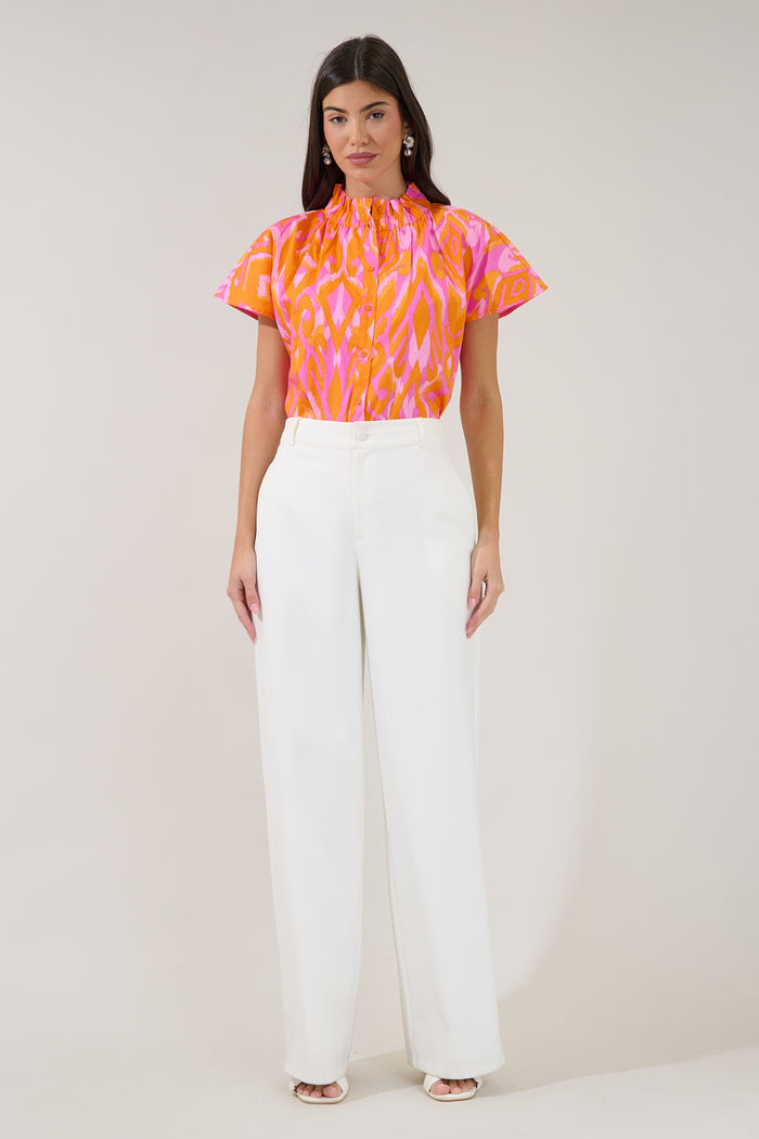 Patma Mock Neck Top Ikat