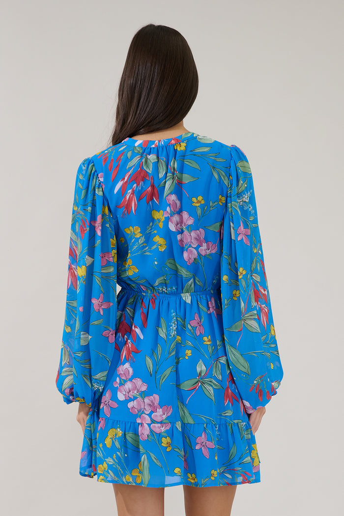 Paxton Balloon Sleeve Mini Dress Fiona Floral