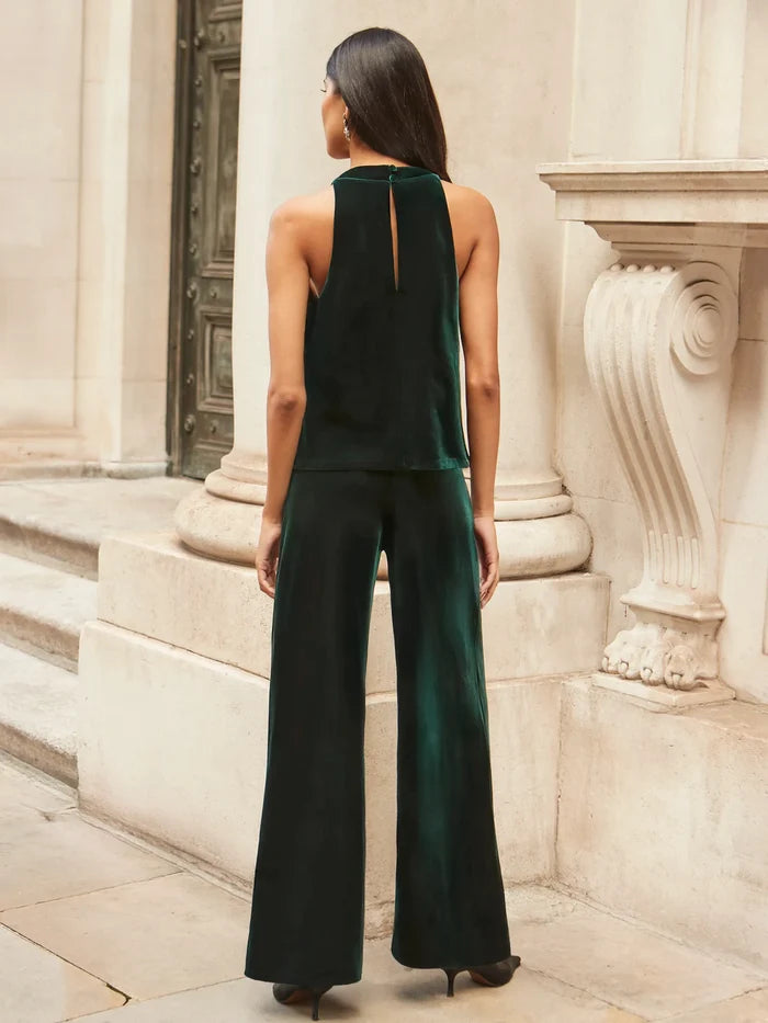 Petite Green Velvet Trousers