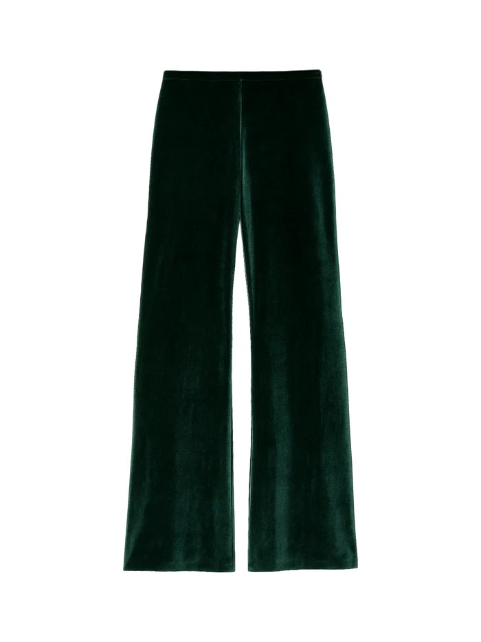 Petite Green Velvet Trousers