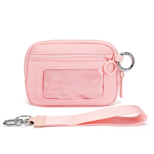 Pink Mini Zippered Wristlet Wallet