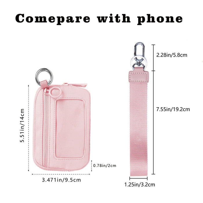 Pink Mini Zippered Wristlet Wallet