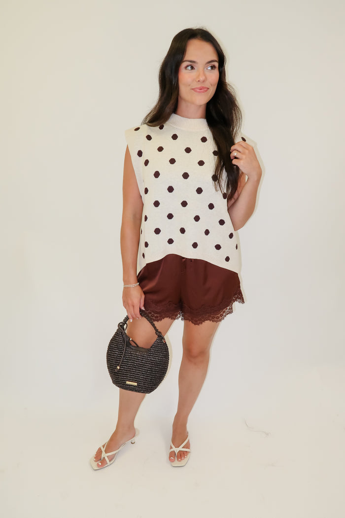 Play It Cool Polka Dot Hi-Low Sweater - The Pink Tulip Clothing