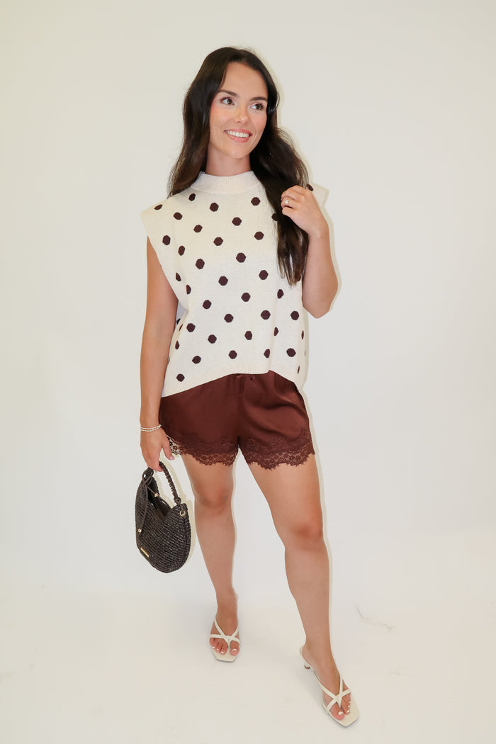 Play It Cool Polka Dot Hi-Low Sweater - The Pink Tulip Clothing